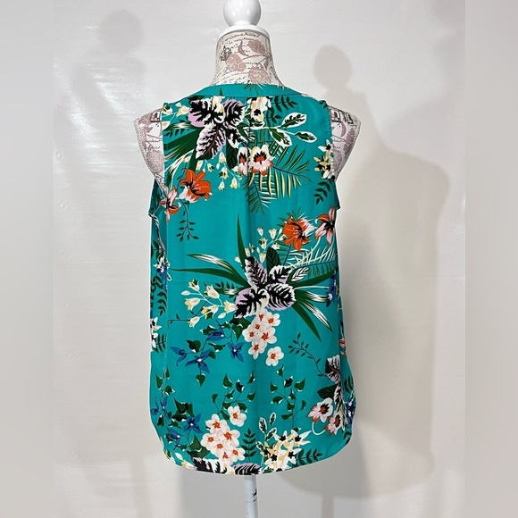 VIOLET & CLAIRE Teal floral sleeveless blouse size M. - Picture 5 of 11